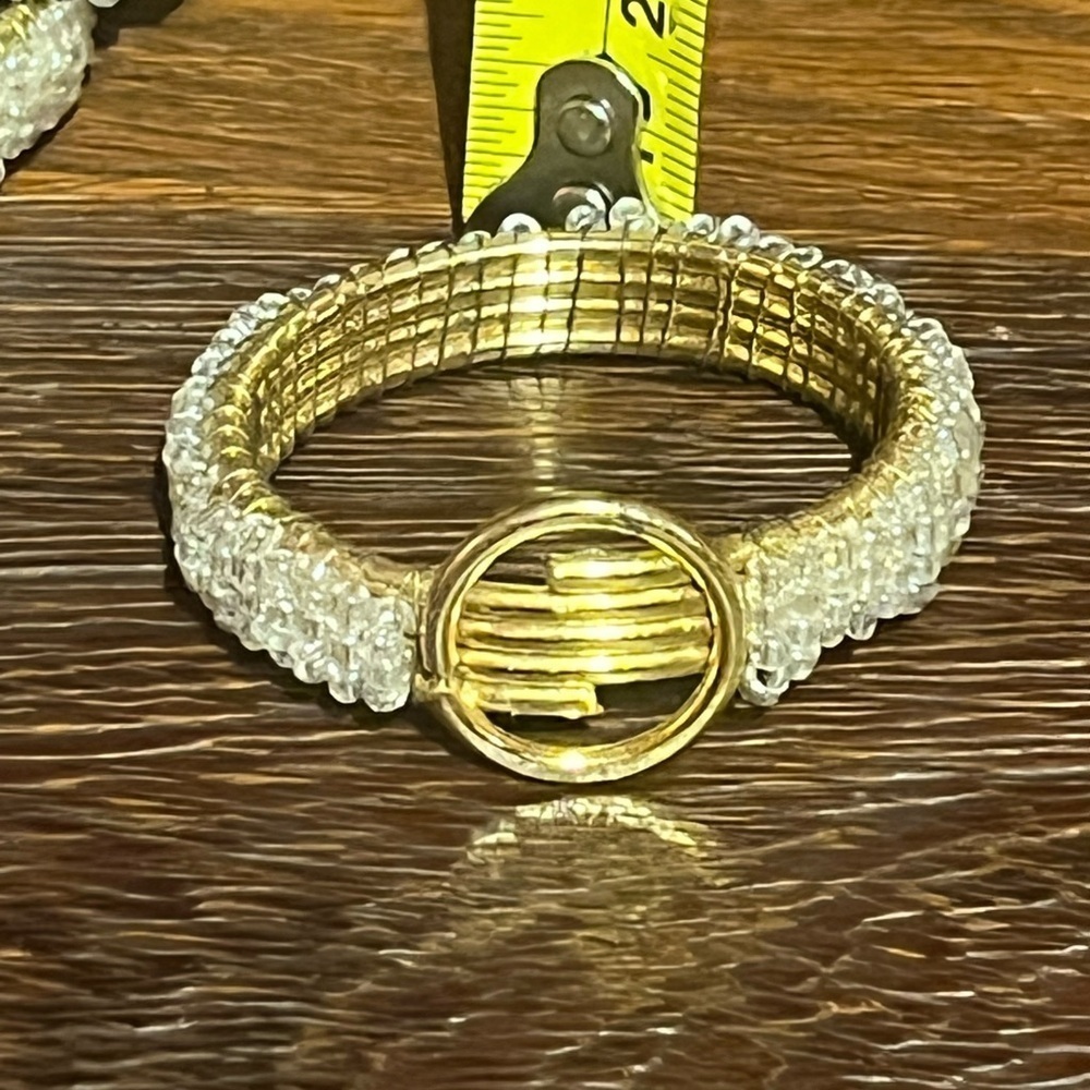 Gorgeous Set Of 4 PIER 1 Vintage Napkin Holder Rings Gold w/Sead Beads - Picture 10 of 10